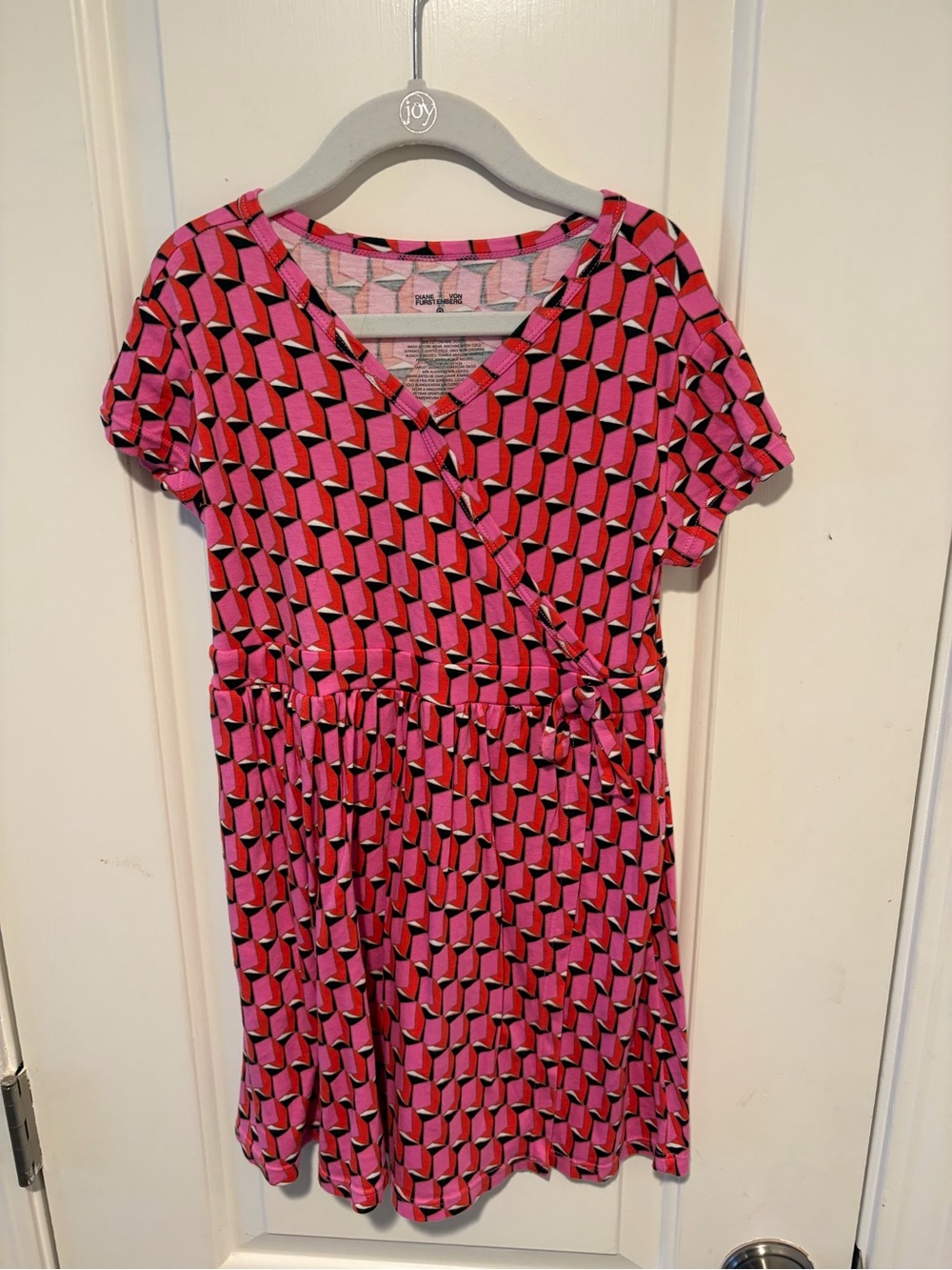 Diane Von Furstenberg for Target Pink Geometric Wrap-Style Kids Dress